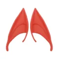 Rote Latex Elfenohren für Halloween Cosplay Party, spitze Feenohren Requisiten Kostümzubehör - 12cm Stil / OPP-Beutel / Rot