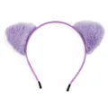 Süßer lila flauschiger Katzenohren Haarreif Plüsch Tier Haarreifen Cosplay Accessoires - Lila