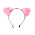 Rosa flauschiger Katzenohren Haarreif süße Plüsch Tierohren Haarschmuck für Cosplay Party - Rosa