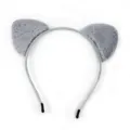 Grauer flauschiger Katzenohren Haarreif suesse Tier Haarband fuer Cosplay Party und Kostuem - Grau