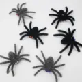 Halloween fuzzy spider decorations with rhinestone eyes, perfect spooky hanging props. - Grey / 1 Piece