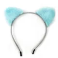Flauschiger blauer Katzenohren Haarreif süßer Plüsch Tier Kopfschmuck für Cosplay Mode. - Blau