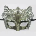 Masque de venise metal creux demi visage chat papillon pour fete de costume dore - Aigle Asiatique Rétro / Vert Antique