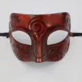Masque de bal masqué rouge vintage demi visage accessoires pour fête Halloween. - Le Petit Prince / Cuivre Rétro
