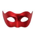 Maschera di carnevale mezza faccia metallica rossa per eleganti feste costume e ballo - Maschera Composita Rossa
