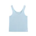 Hellblaues Strick-Tanktop für Damen, ärmelloses, leichtes Sommer-Stricktop im modischen Stil. - S / Oberteile / Blau
