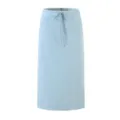 Light blue drawstring midi skirt for women, casual elegant bottom wear for daily commuting style. - S / Bottoms / Beige
