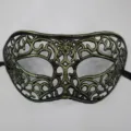 Maschera Masquerade Antica Mezzo Viso Retro Filigrana Maschera per Festa Costume Accessorio Verde - Top Piatto Scavato Retro / Verde Antico