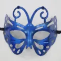 Masque de Papillon Bleu Vintage Demi-Visage pour Fete d'Halloween et Accessoire De Fete - Grande Abeille / Bleu Vintage