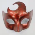Masque de demi-visage de fete vintage retro rouge pour accessoire de costume d'Halloween. - Corne / Cuivre Rétro