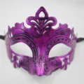 Maschera da ballo in maschera vintage viola per festa, mezzo viso retrò per eventi. - Piccola Fata Retro / Viola Antico