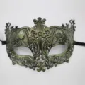 Maschera da Masquerade Vintage Mezza Faccia Festa Costume Accessorio Viola Verde - Volpe Scavata Retro / Verde Antico