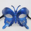 Masque de demi-visage papillon bleu vintage pour accessoires de costume de fete. - Abeille / Bleu Vintage