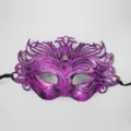 Maschera retro viola per festa in maschera mezza faccia costume evento accessori. - Corona Collegata Retro / Viola Antico