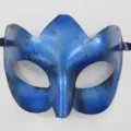 Masque de venise demisage bleu retro pour fete de halloween et bal masque de soiree - Roi / Bleu Vintage