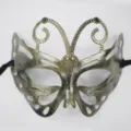 Maschera Farfalla Bronzo Antico Retrò Mezzo Volto Accessorio per Festa Travestimento - Grande Ape Retro / Verde Antico