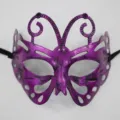 Maschera farfalla viola vintage, mezza maschera retrò per supporto costume da festa. - Grande Ape Retro / Viola Antico
