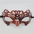 Masque de Bal Masqué Vintage Demi-Visage Halloween Fête Costume Métal Filigrane Rouge - Nouvel Petit Aigle / Cuivre Rétro