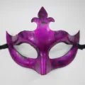 Maschera Carnevale Viola Antica Mezzo Volto Masquerade Festa Costume Prop Rétro - Freccia Retrò / Viola Antico