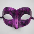 Maschera di carnevale viola vintage mezza faccia retro per festa costume ballo cosplay. - Piccola Bellezza Retro / Viola Antico