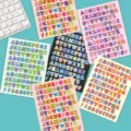 Cartoon alphabet stickers waterproof journal DIY decorative letter sticker sheets main view - 5 Sheets Per Pack
