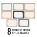 Étiquettes autocollantes colorées de style bohème avec 8 designs différents pour DIY. - Lot de 17 feuilles