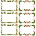 Ensemble d'etiquettes de cadeau de noel florales avec houx et cloches pour emballage de fete - Étiquettes de nom pour cadeaux de Noël, 10 feuilles par paquet