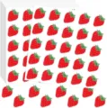 Jolis autocollants fraise adhesifs decoratifs etiquettes pour loisirs et bricolage - Lot de 20 / Autocollants sur le thème de la fraise