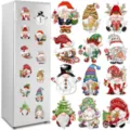 Ensemble de magnets de réfrigérateur gnome de Noël autocollants décoratifs de fête - Style 1 / 12 Pièces