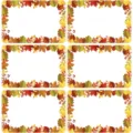Etiquettes cadeaux vierges bordure feuilles d'automne autocollants pour messages et emballages. - Autocollants d'étiquettes de nom feuilles d'automne, 10 feuilles par paquet