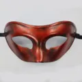 Masque de demi-visage de fete de bal venetien rouge antique pour Halloween et accessoires. - Zorro / Cuivre Rétro