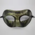 Maschera di carnevale mezza faccia verde vintage per festa, supporto retrò, elegante maschera. - Zorro Retro / Verde Antico