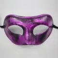 Maschera di carnevale mezza faccia viola e nera vintage per feste e travestimenti. - Zorro Retro / Viola Antico
