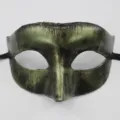 Maschera di carnevale mezza faccia vintage verde accessorio per festa in costume - Top Piatto Retro / Verde Antico