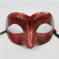 Masque de mascarade demi-visage rouge rétro pour accessoires de décoration de fête d'Halloween. - Petite Beauté / Cuivre Rétro