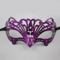 Maschera da Masquerade Vintage Viola Taglio Laser Mezzo Viso Festa Costume Veneziano - Nuova Aquila Retro / Viola Antico