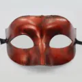 Masque de demi-visage de mascarade rouge vintage pour fête d'Halloween et accessoires de cosplay. - Tête Plate / Cuivre Rétro