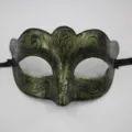 Maschera per festa di carnevale vintage verde mezzo viso per costume e accessori. - Danza di Farfalla Retro / Verde Antico