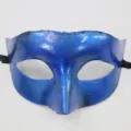 Masque de bal masqué demi-visage vintage bleu pour fête d'Halloween et événements festifs. - Tête Plate / Bleu Vintage