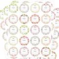 Gros plan sur des feuilles d'autocollants floraux aquarelle avec champs date et contenu. - Étiquettes de Pot Aquarell 10 Feuilles Paquet