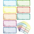 Étiquettes nom d'école colorées pour cahiers d'enfants, dossiers et décoration de papeterie - 10 Pièces/Paquet