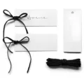 Juego de tarjetas de mesa con cintas negras para decoracion de nombres de banquete - 50 tarjetas con cuerda / Negro