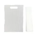 Set de bolsa de papel y correa texturizados blancos, diseño de asa troquelada para boda. - 20 Tarjetas + 20cm Cuerda / Blanco
