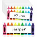 Etiquettes de nom de crayon personnalisees autocollants ecole rentree decoration principale - Étiquettes de nom d'élève crayon : lot de 20