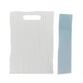Set de mantel individual de papel texturizado blanco con tira azul para la boda SKU - 20 Tarjetas + 20cm Cuerda / Azul