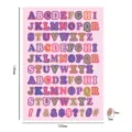 Cartoon alphabet waterproof sticker sheet DIY journal decorative lettering sticker 140x100mm - Five-Color Letters Purple