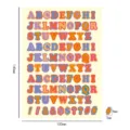 Retro colorful alphabet stickers bubble font DIY journal diary waterproof sticker sheet - Five-Color Letters Yellow