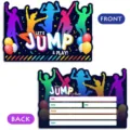 Colorful party invitation card double sided blank greeting card for kids birthday party. - Invitation Set / 10 Sheets + 10 Envelopes / Black