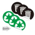 Autocollants de tri des déchets de 5 pouces, étiquettes étanches pour poubelle et recyclage. - F-4 (6 feuilles)