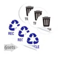 Autocollant Tri Des Déchets 5 Pouces Poubelle Étanche Recyclage Étiquette 6 Sets - F-7 (6 feuilles)